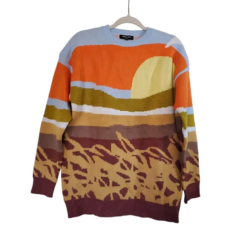 Beulah Style Unisex Southwest Desert Soft Wool Blend Sweater, Men's Large, W XL
